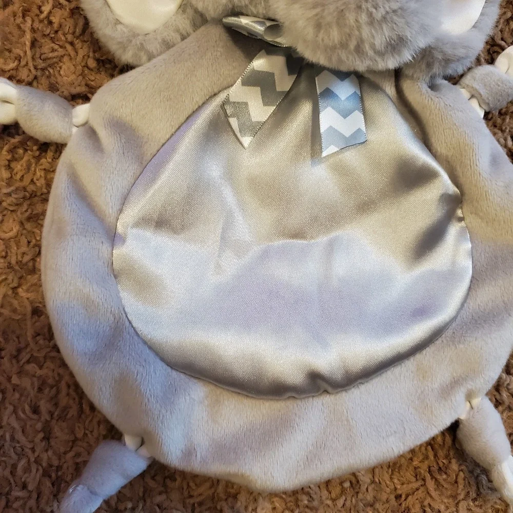Bearington Baby Collection‎ Elephant Gray baby Lovey knotted Blanket Plush Satin